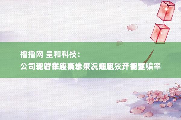 撸撸网 呈和科技：
公司现时举座狡计景况细腻，产能诓骗率保管在较高水平，知足狡计需要