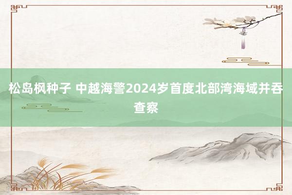 松岛枫种子 中越海警2024岁首度北部湾海域并吞查察