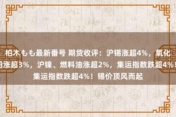 柏木もも最新番号 期货收评：沪锡涨超4%，氧化铝、沪锌、沪铅涨超3%，沪镍、燃料油涨超2%，集运指数跌超4%！锡价顶风而起