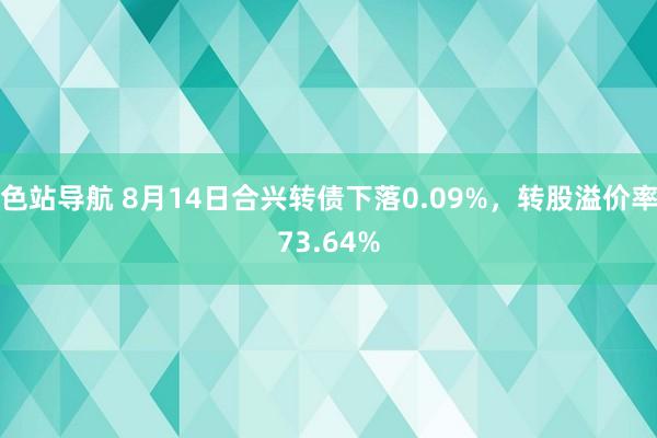 色站导航 8月14日合兴转债下落0.09%，转股溢价率73.64%