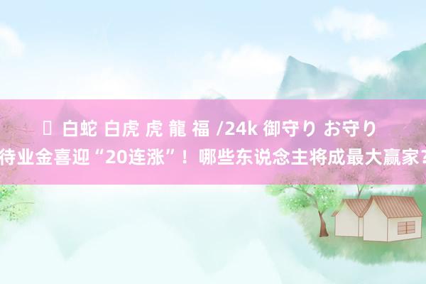 ✨白蛇 白虎 虎 龍 福 /24k 御守り お守り 待业金喜迎“20连涨”！哪些东说念主将成最大赢家？