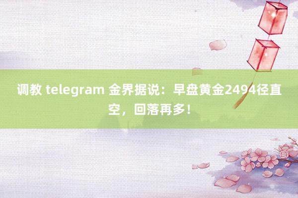 调教 telegram 金界据说：早盘黄金2494径直空，回落再多！